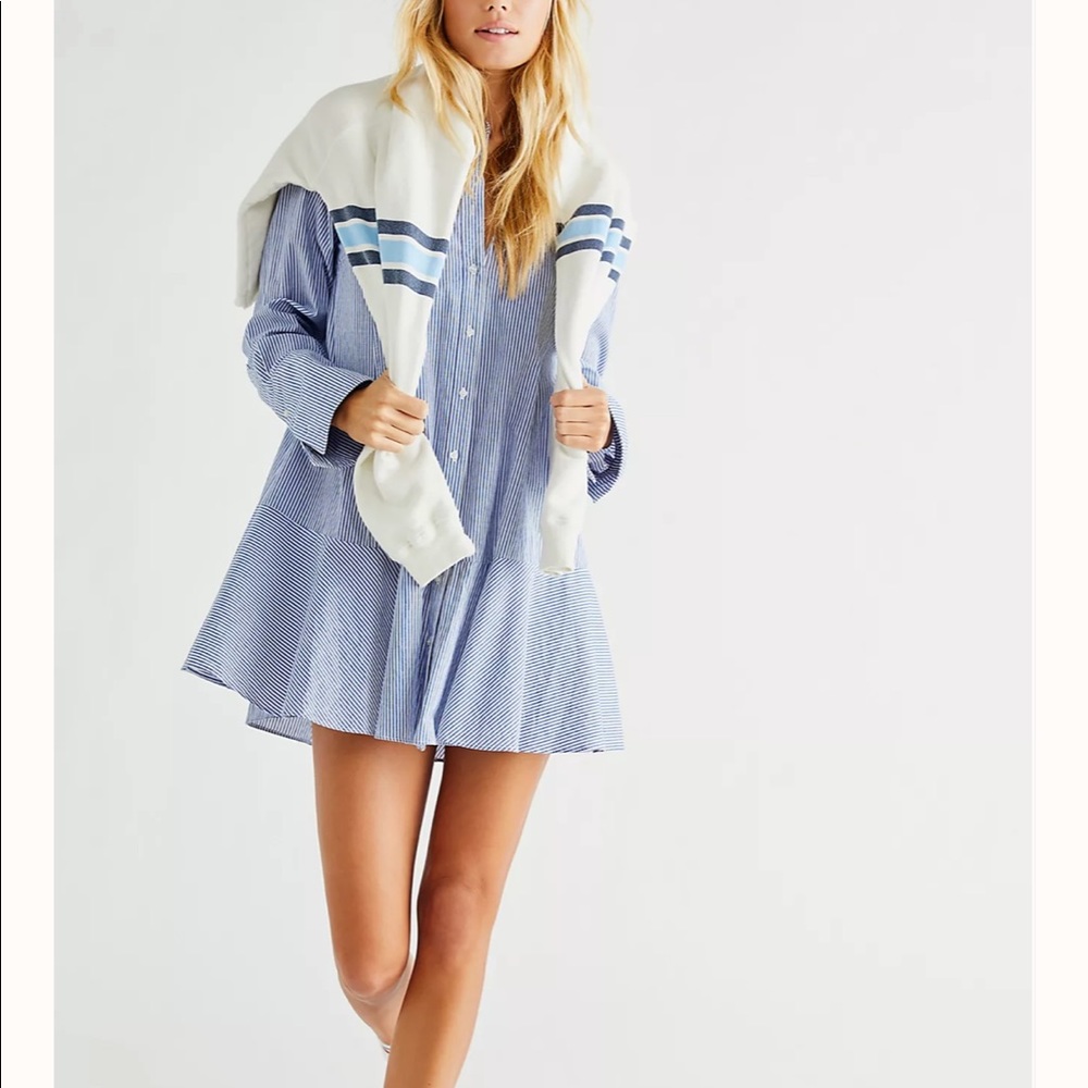 Free People- All for You Stripe Shirt Dress